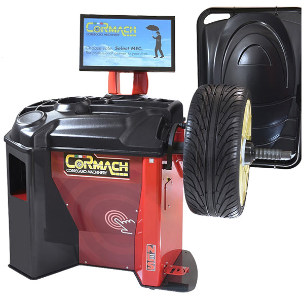 ÉQUILIBREUSE CORMACH MEC 830NLS AVEC ÉCRAN LCD, LASER, SONAR & SERRAGE PNEUMATIQUE
